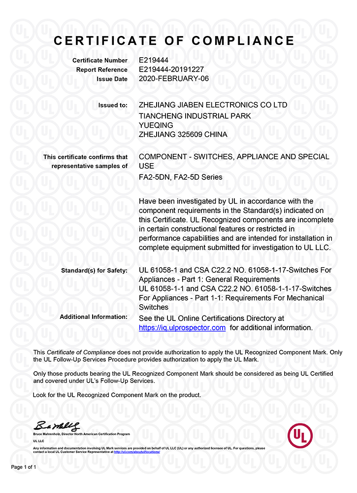 E219444-20191227-Certificate-of-Compliance-FA2-5DN